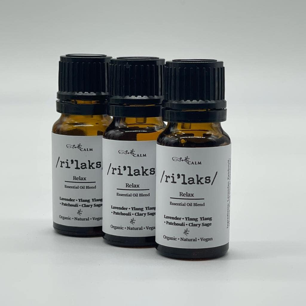 Relax Essential Oil Blend for Stress Relief Relaxation Sleep Lavender & Ylangylang Aromatherapy Oil 100% Pure Natural Oils for Diffuser 10Ml