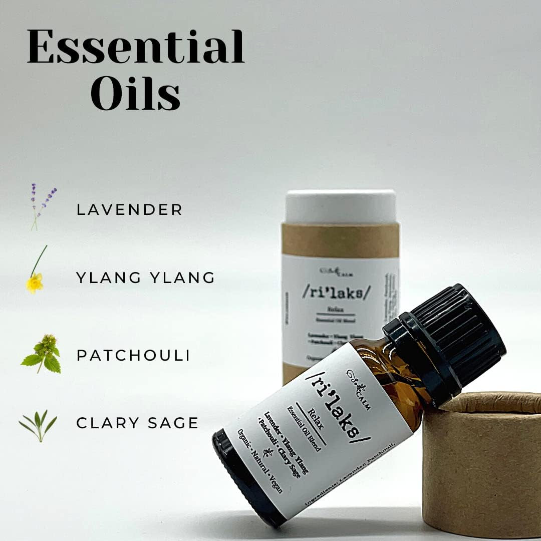 Relax Essential Oil Blend for Stress Relief Relaxation Sleep Lavender & Ylangylang Aromatherapy Oil 100% Pure Natural Oils for Diffuser 10Ml