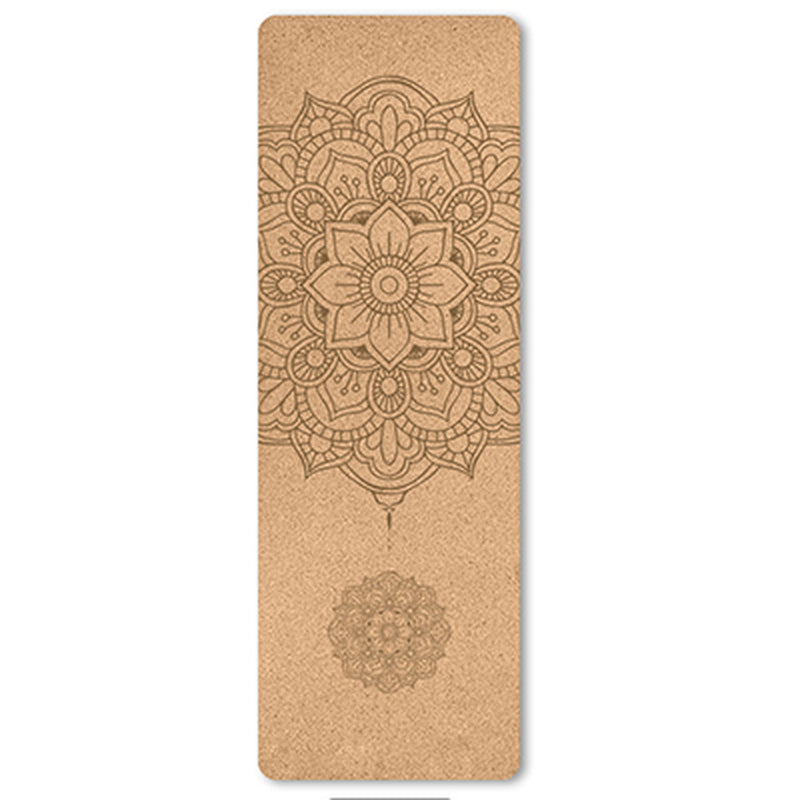 Portable Cork Yoga Non-Slip Exercise Mat Composite Environmentally Friendly TPE