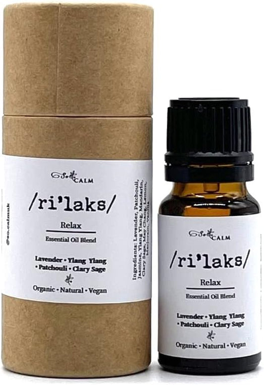Relax Essential Oil Blend for Stress Relief Relaxation Sleep Lavender & Ylangylang Aromatherapy Oil 100% Pure Natural Oils for Diffuser 10Ml